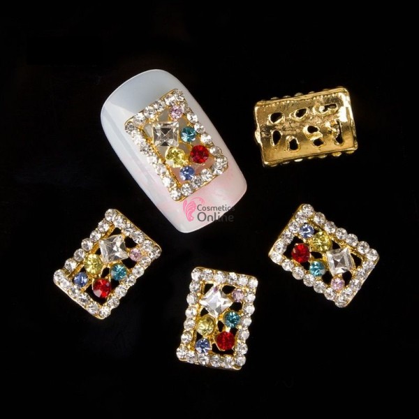 Decoratiuni 3D Metalice 140 Tablite Aurii cu Stras